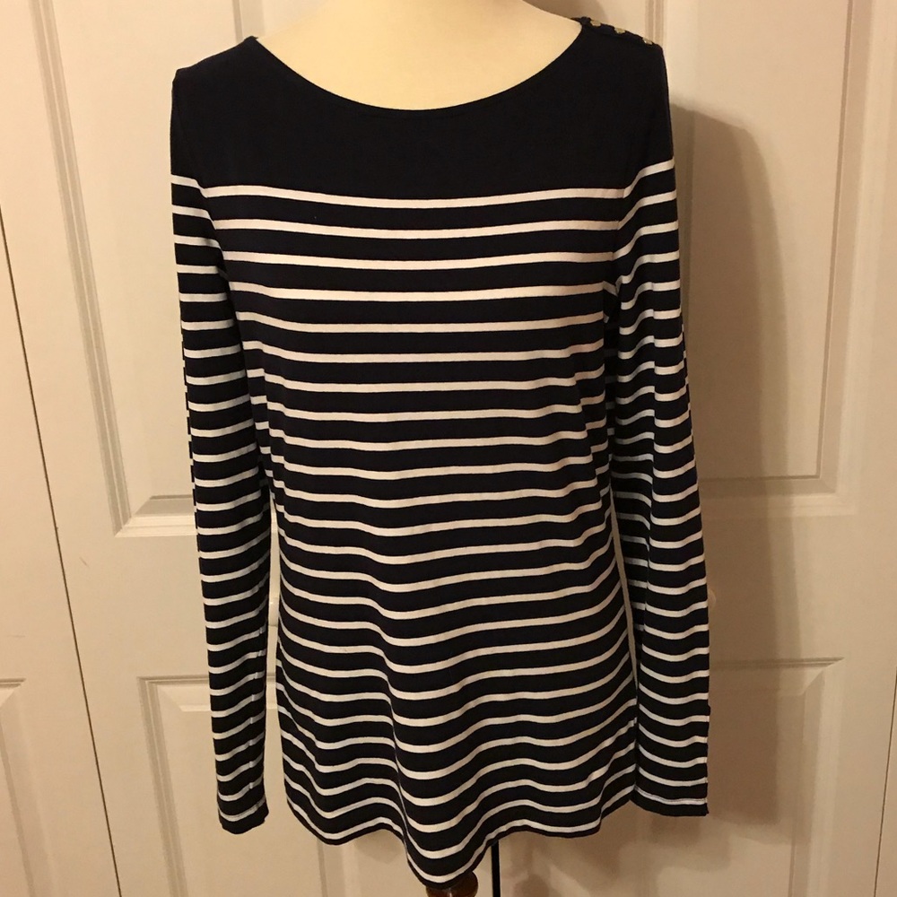 Blue & White Striped Top